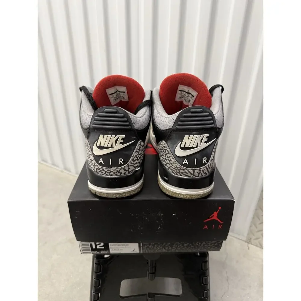 Nike Air Jordan 3 Black Cement Black Cement Size 12 Men's - 854262-001